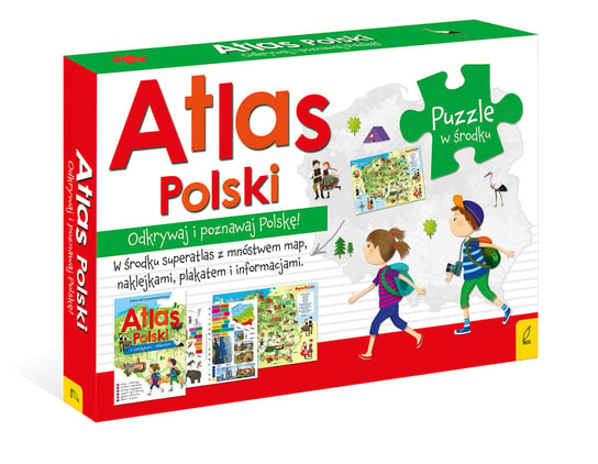 Wilga, zestaw edukacyjny Atlas Polski z puzzlami i plakatem Opracowanie zbiorowe