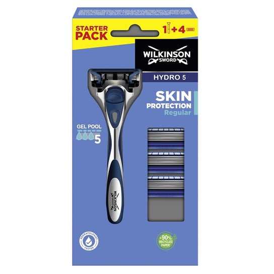 Wilkinson,Hydro 5 Skin Protection Regular maszynka do golenia z wymiennymi ostrzami dla mężczyzn 1szt + wkłady 4szt Wilkinson