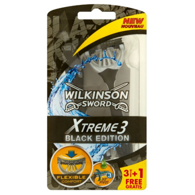 Wilkinson Sword, Xtreme 3 Black Edition, maszynka do golenia, 4 szt. Wilkinson Sword