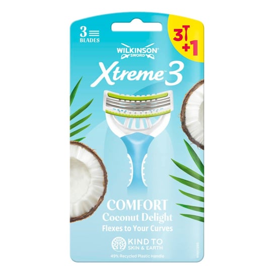 Wilkinson, Sword Xtreme3 Comfort Coconut Delight, Jednorazowe maszynki do golenia dla kobiet, 4 szt. Wilkinson