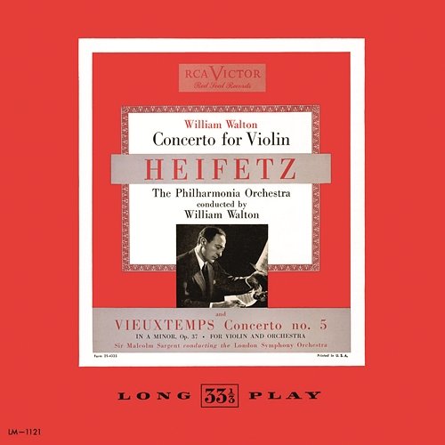 William Walton: Concerto for Violin in B Minor; Vieuxtemmps: Violin Concerto No. 5, Op. 37 in A Minor Jascha Heifetz