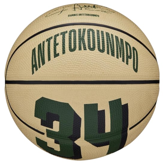 Wilson NBA Player Icon Giannis Antetokounmpo Mini Ball WZ4007501XB, unisex, piłki do koszykówki, Beżowe Wilson