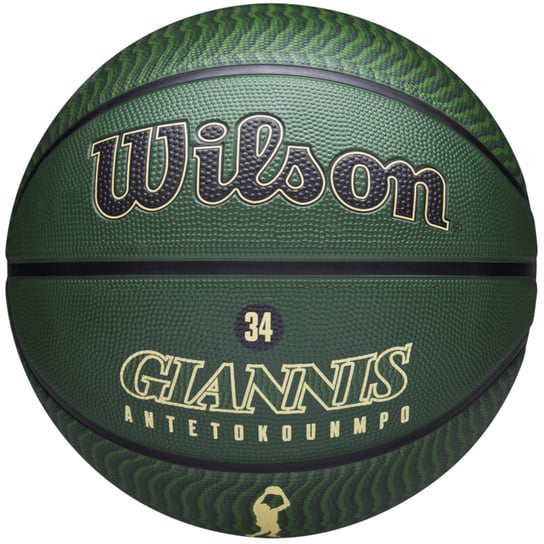 Wilson NBA Player Icon Giannis Antetokounmpo Outdoor Ball WZ4006201XB, unisex, piłki do koszykówki, Zielone Wilson