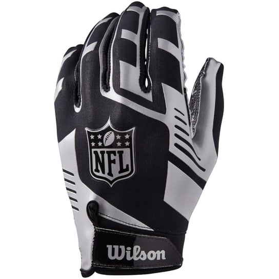 Wilson Nfl Stretch Fit Receivers Gloves Wtf930700M Męskie Rękawiczki Czarne Wilson