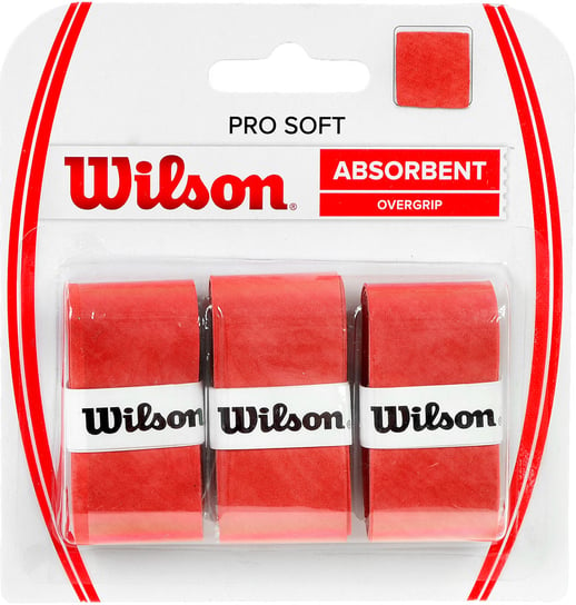 Wilson, Owijka, Pro Soft Absorbent Overgrip WRZ4040OR, czerwony, 3szt. Wilson