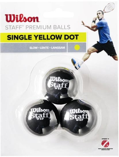 WILSON Staff Single Yellow Dot 3 Piłki do Squasha Wilson