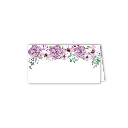 Winietki, wizytówki na stół kwiaty fioletowe - 10 sztuk OCHprosze