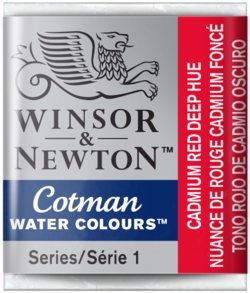Winsor&Newton, farba akwarelowa Cotman półkostka, Cadmium Red Deep Hue Winsor & Newton
