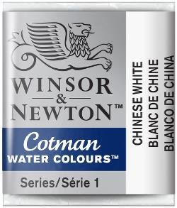 Winsor&Newton, farba akwarelowa Cotman półkostka, Chinese White Winsor & Newton