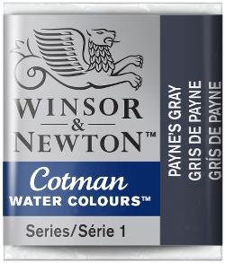 Winsor&Newton, farba akwarelowa Cotman półkostka, Payne's Gray Winsor & Newton