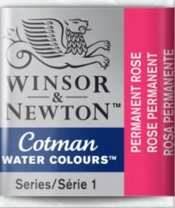 Winsor&Newton, farba akwarelowa Cotman półkostka, Permanent Rose Winsor & Newton