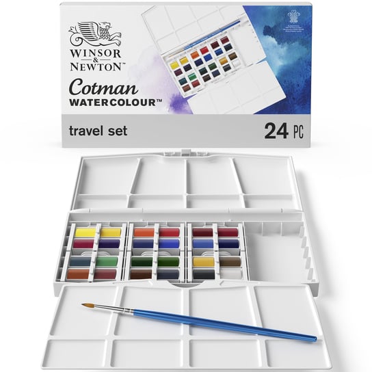 Winsor & Newton, Zestaw farb akwarelowych Cotman w kostkach, Painting plus, 24 kolory Winsor & Newton