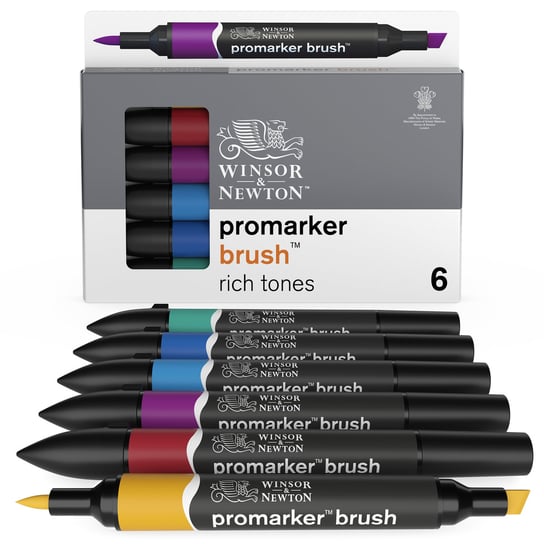 Winsor&Newton, Zestaw markerów BrushMarker, 6 kolorów RICH TONES Winsor & Newton