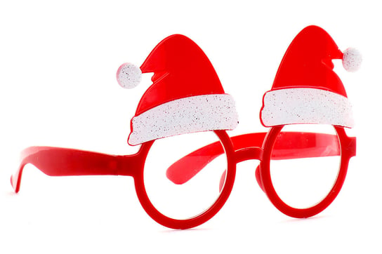 Winter Joy, Okulary świąteczne, czapki Mikołaja, 14,5x9,5 cm Empik
