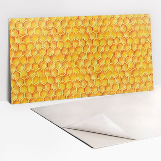 Winylowy Panel Sampoprzylepny 100x50 cm - Rysunkowy plaster miodu Tulup