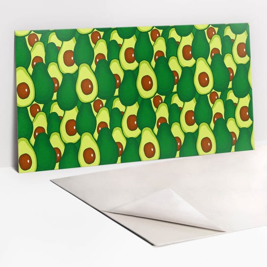 Winylowy Panel Sampoprzylepny 100x50 cm - Zielone rysunkowe awokado Tulup