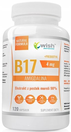 Wish, Amigdalina+probiotyk pestki moreli, 120 kaps Wish Pharmaceutical