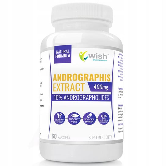 Wish Andrographis Extract 400Mg Suplementy diety, 60 kaps. Wish