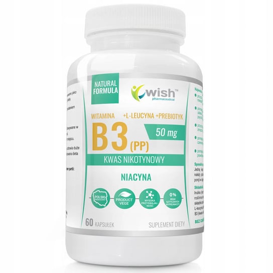 Wish Witamina B3(Pp) 50Mg Suplementy diety, 60 kaps. Wish