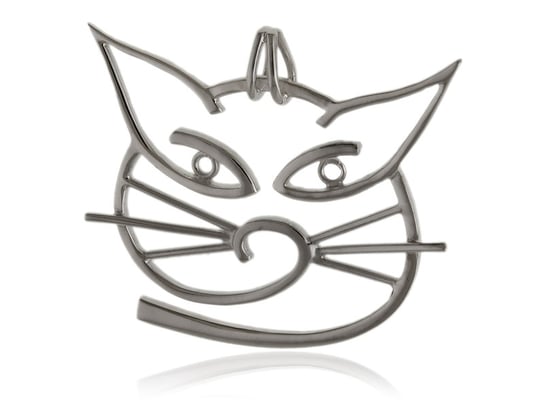Wisior srebrny duży kot kotek cat w0478 FALANA