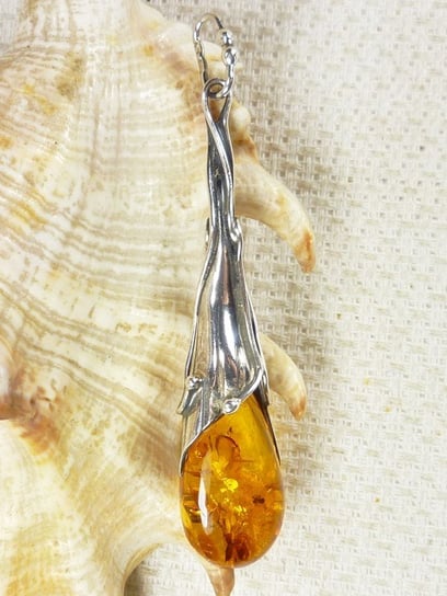 Wisiorek srebrny z bursztynem, handmade 610-101 AMBERGRAND