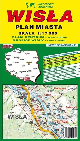 Wisła 1:17 000 plan miasta PIĘTKA Wydawnictwo Piętka