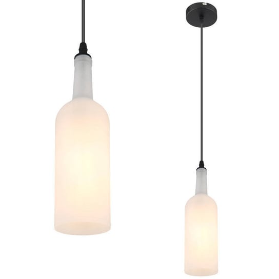 Wisząca LAMPA dekoracyjna LEVITO 28048HW Globo podłużna OPRAWA metalowy ZWIS butelka hygge bottle satyna Globo