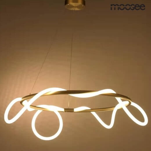 Wisząca lampa designerska Serpiente LED 32W nad stół złota Moosee