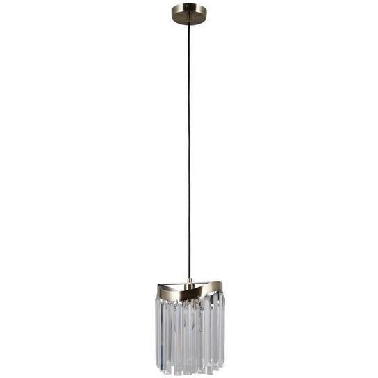 Wisząca LAMPA glamour SABRIGA PND-44544-1 Italux okrągła OPRAWA metalowy ZWIS loft kryształki crystals brąz antyczny ITALUX