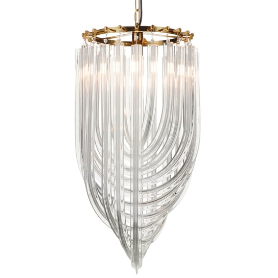 Wisząca Lampa glamour Wave złota na łańcuchu  nad stół Step Into Design