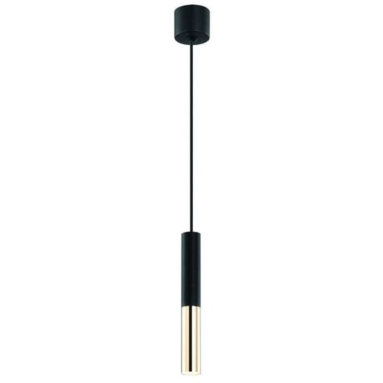 Wisząca LAMPA industrialna Slimi S Nero / Gold Orlicki Design metalowa OPRAWA zwis tuba LED 3,5W czarna złota Orlicki Design