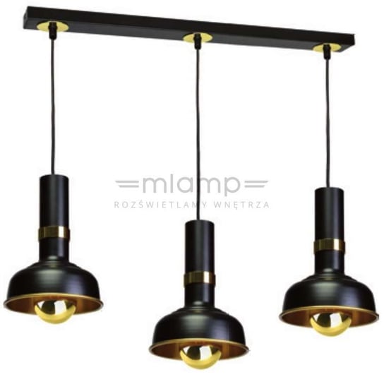 Wisząca LAMPA loft MARGO MLP6210 Milagro metalowa OPRAWA LED 16,5W industrialny ZWIS na listwie czarny złoty Milagro