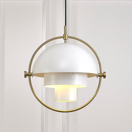 Wisząca lampa metalowa MOBILE ST-8881 salonowy zwis biały mosiądz Step Into Design