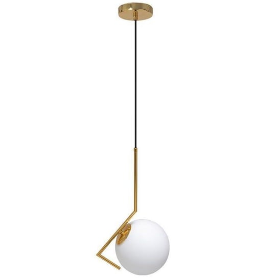 Wisząca lampa modernistyczna 429-1CP szklana kula ball złota biała Mdeco