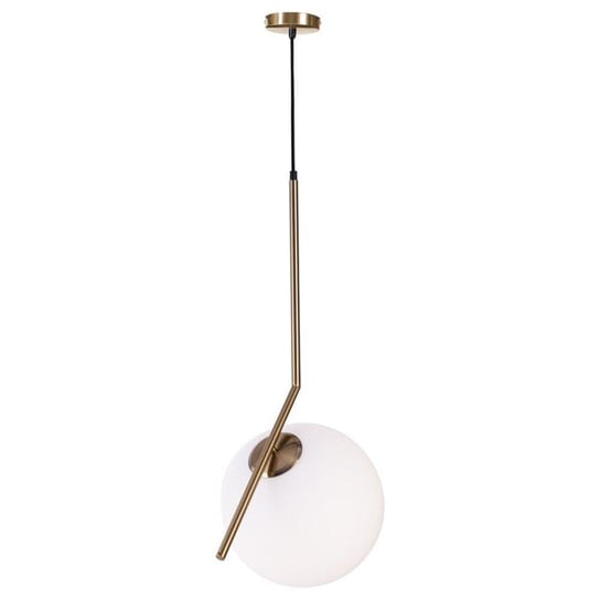 Wisząca LAMPA modernistyczna KKST-9228 szklana OPRAWA dekoracyjna ZWIS kula ball biała mosiądz Step Into Design
