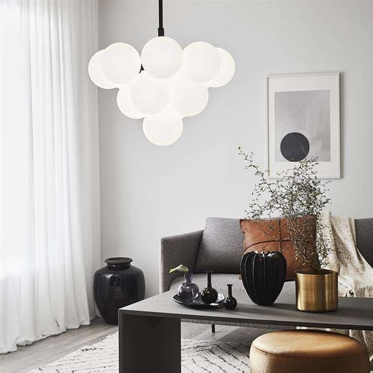 Wisząca LAMPA modernistyczna MERLOT 107911 Markslojd szklana OPRAWA zwis kule balls białe czarne Markslojd