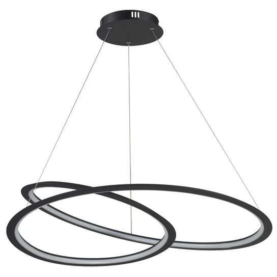 Wisząca Lampa salonowa Spirello czarne pierścienie rings Step Into Design