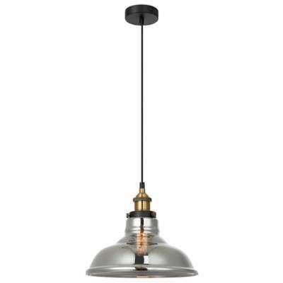 Wisząca LAMPA skandynawska HUBERT MDM-2381/1 GD+SG Italux loftowa OPRAWA szklany ZWIS przydymiony ITALUX