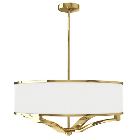 Wisząca Lampa z abażurem Gerdo okrągły zwis biało złoty Orlicki Design