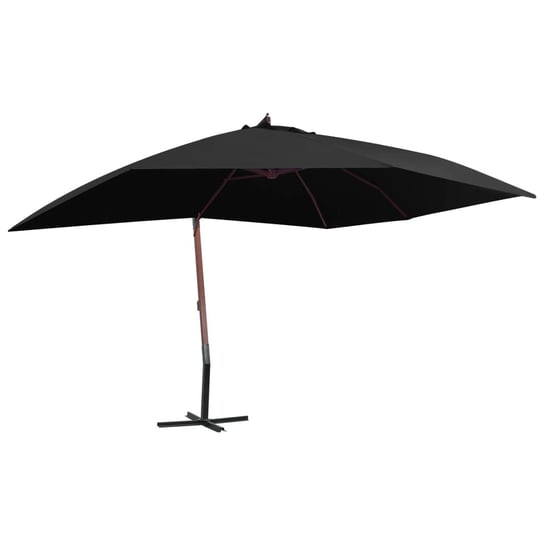 Wiszący parasol na drewnianym słupku VIDAXL, czarny, 400x300 cm vidaXL