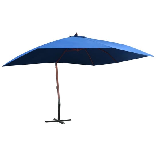 Wiszący parasol na drewnianym słupku VIDAXL, niebieski, 400x300 cm vidaXL