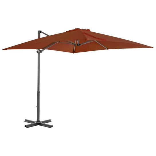 Wiszący parasol na słupku aluminiowym, terakotowy, 250x250 cm vidaXL