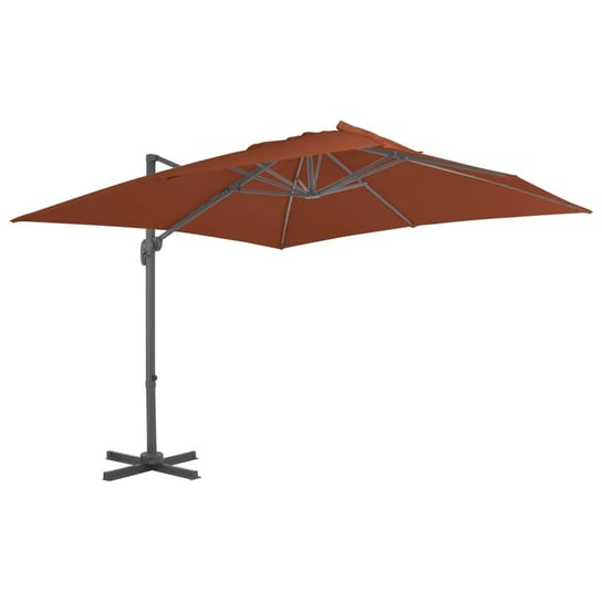 Wiszący parasol na słupku aluminiowym, terakotowy, 400x300 cm vidaXL