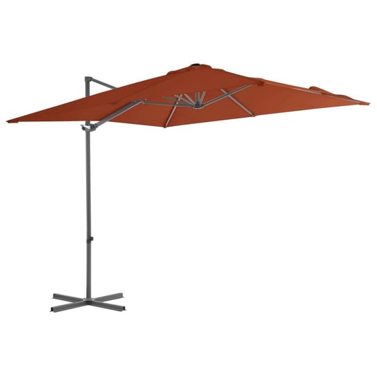 Wiszący parasol na słupku stalowym, terakotowy, 250x250 cm vidaXL