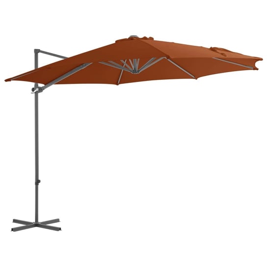 Wiszący parasol na słupku stalowym, terakotowy, 300 cm vidaXL