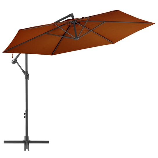 Wiszący parasol ze słupkiem aluminiowym, terakotowy, 300 cm vidaXL