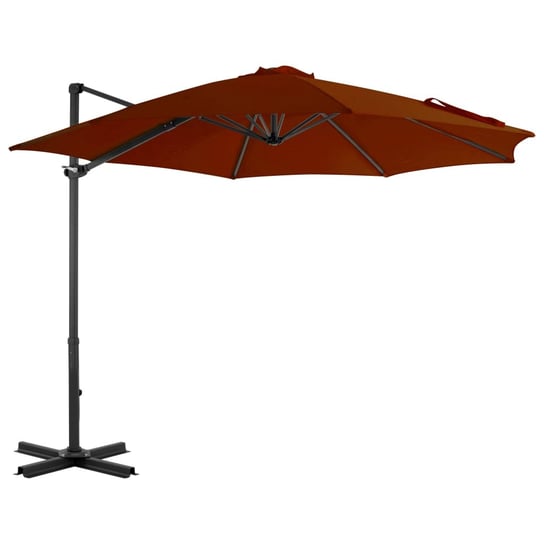 Wiszący parasol ze słupkiem aluminiowym, terakotowy, 300 cm vidaXL