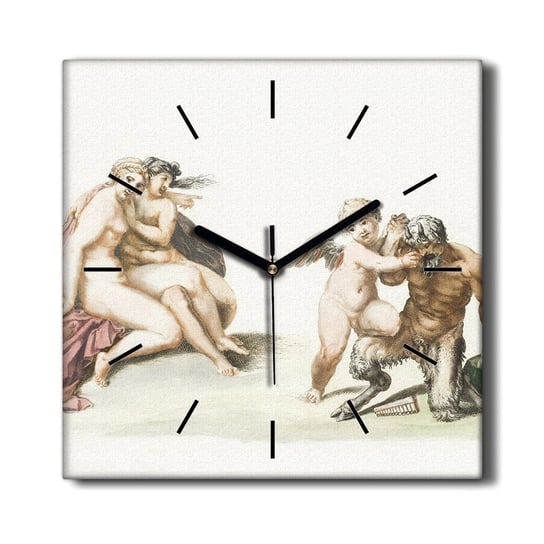Wiszący zegar na płótnie Anioły vintage 30x30 cm, Coloray Coloray