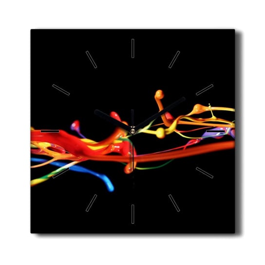 Wiszący zegar na płótnie Kolorowe farby 30x30 cm, Coloray Coloray