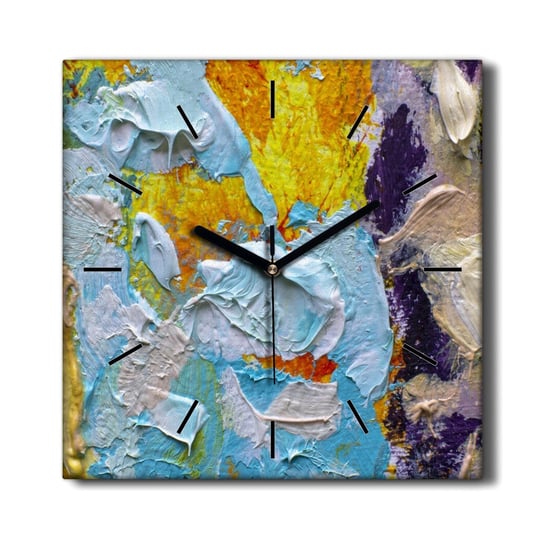 Wiszący zegar na płótnie Nakapane farbą 30x30 cm, Coloray Coloray